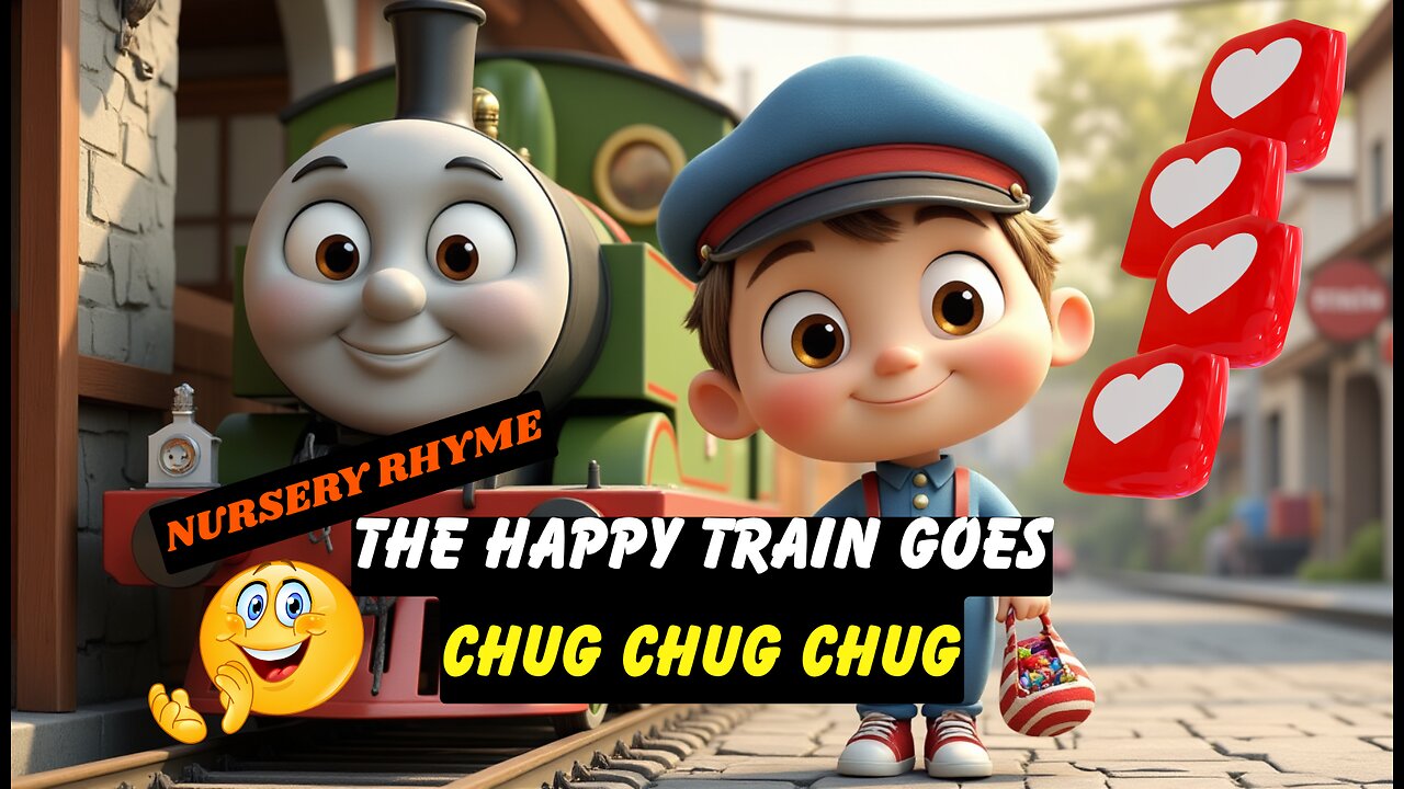 The Happy Train Goes Chug Chug Chug | 3D Pixar-Style Train Nursery Rhyme for Kids