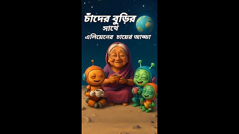 এলিয়েনের সাথে চাঁদের বুড়ির চায়ের আড্ডা | Bangla 3D Cartoon #foryourpage #trending