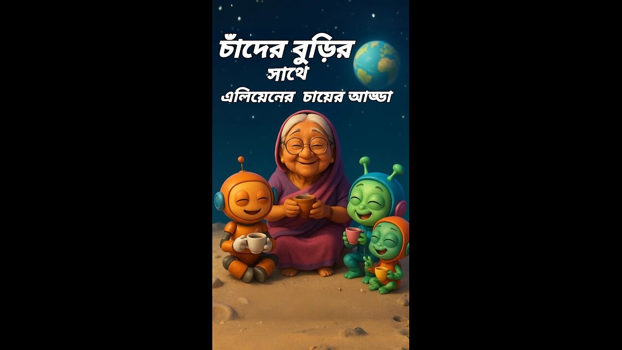 এলিয়েনের সাথে চাঁদের বুড়ির চায়ের আড্ডা | Bangla 3D Cartoon #foryourpage #trending