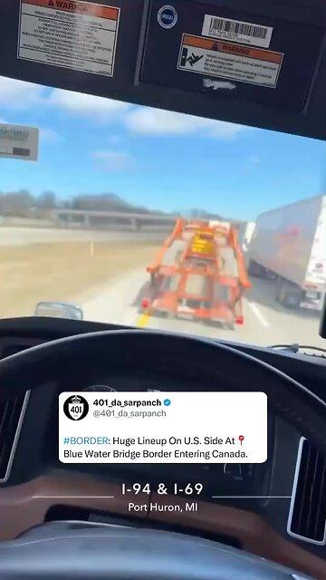 Blue Water Bridge Border Traffic Entering Canada