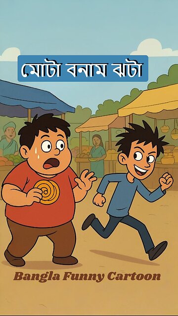 মোটা বনাম ঝটা | Bangla Funny Cartoon