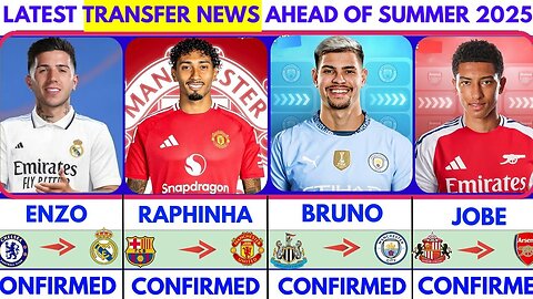 Latest Confirmed TRANSFER News Ahead Of Summer TRANSFER WINDOWS 2025 Enzo Raphinha Bruno Jobe