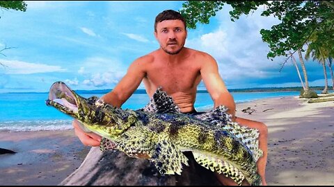 Fist Time CROCODILE Fish Catch n Cook