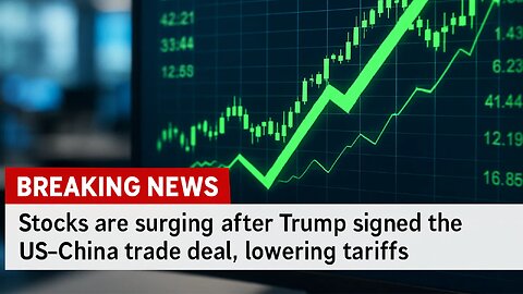 BREAKING: Stocks are surging after Trump signed the US-China trade deal, lowering tariffs.