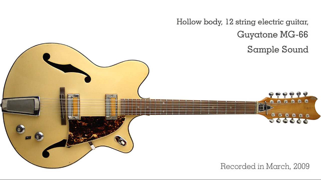 Hollow body, 12 string electric guitar, Guyatone MG-66 Sample sound