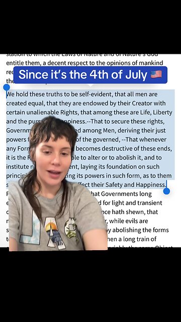 Reminding you of what the Declaration of Independence says