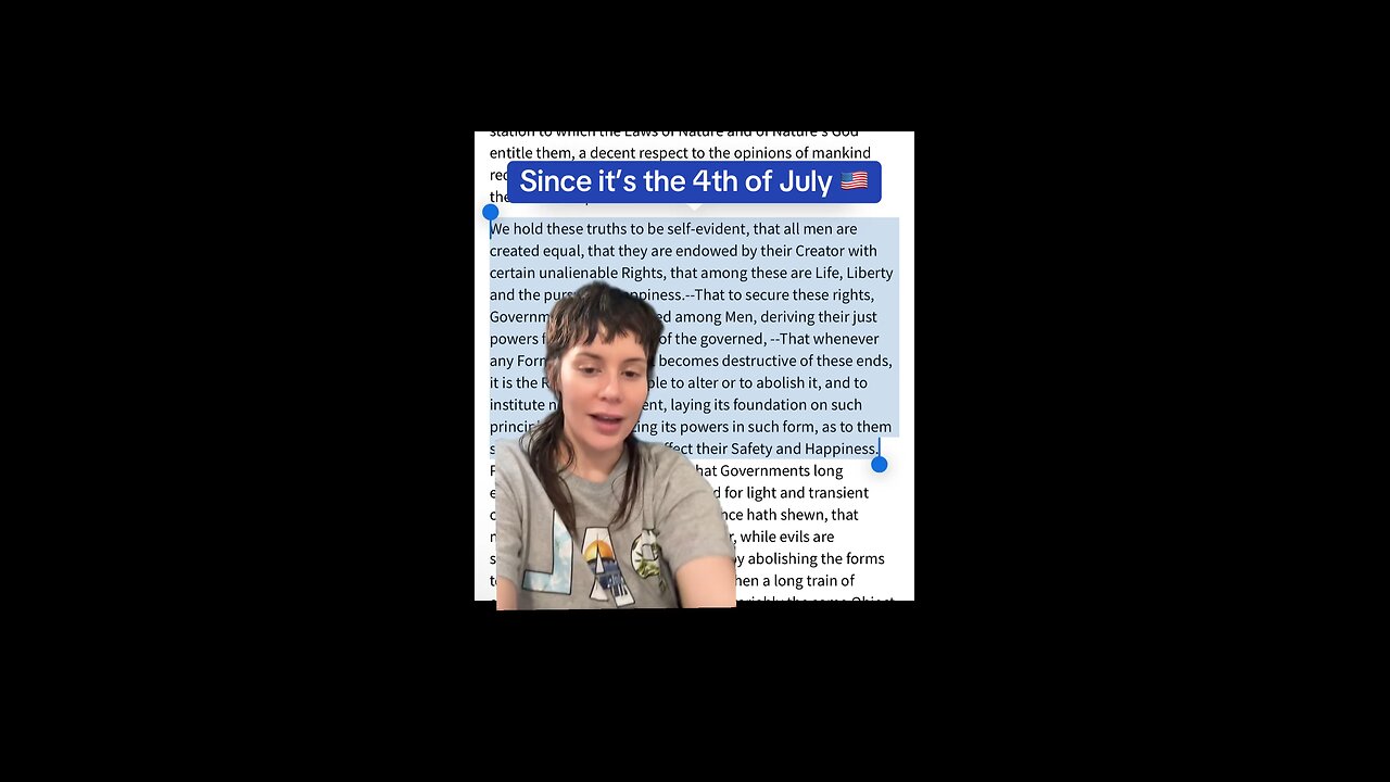 Reminding you of what the Declaration of Independence says