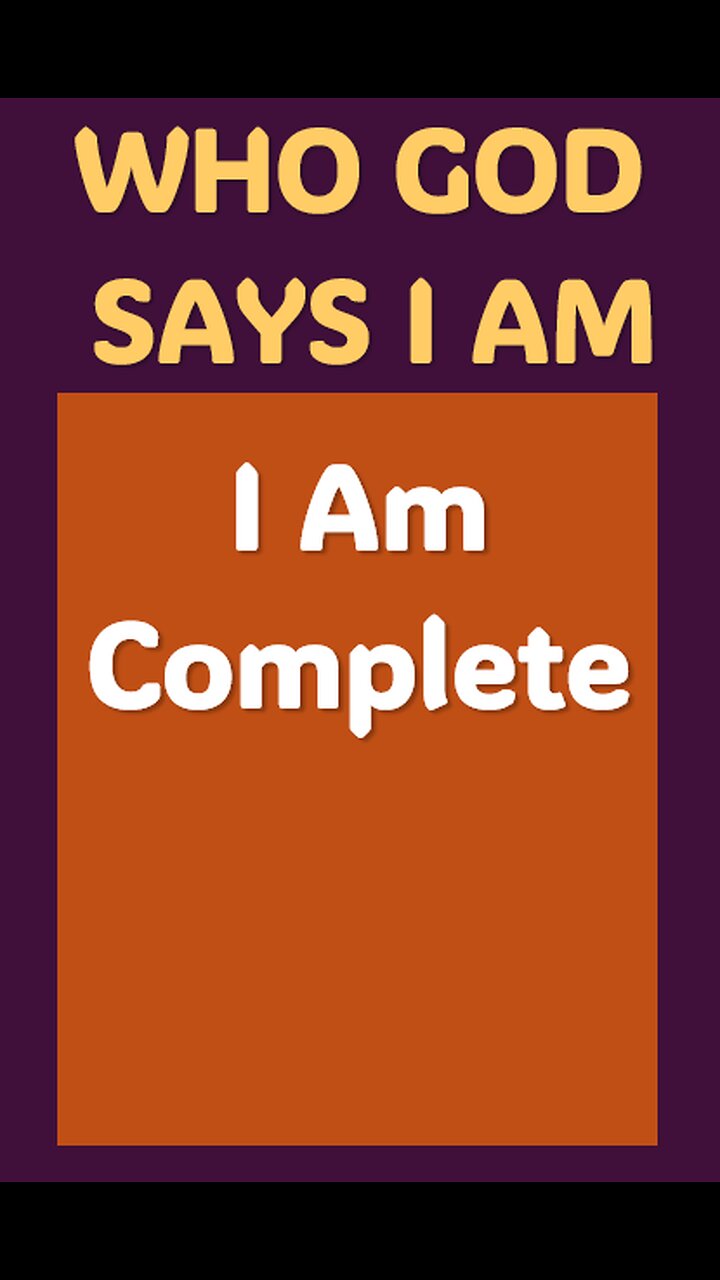 I AM COMPLETE #wordofgod #Jesus #grace #wisdom #God #peace #love # ...