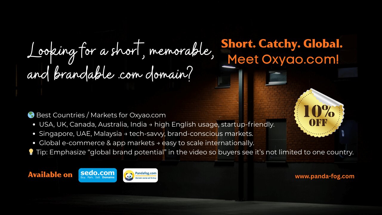 Meet Oxyao.com – Short. Memorable. Brandable.