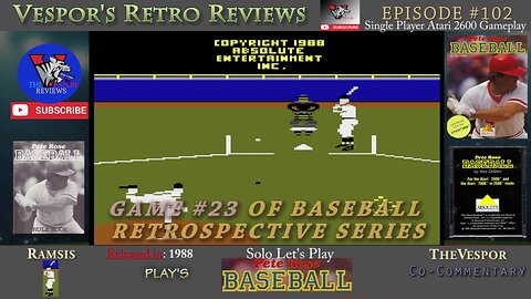 Solo Retro Let's Play | Pete Rose Baseball | (Atari 2600) | Baseball Retrospective 23 | 🕹️⚾