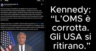 Robert F. Kennedy Jr. smaschera l’OMS: ecco perché gli USA si ritirano