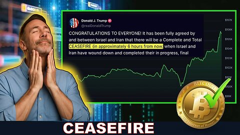 BREAKING: CEASEFIRE AGREEMENT. Iran & Israel. Bitcoin & Crypto Market RESPONDS!