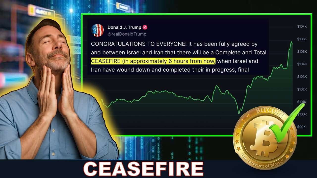 BREAKING: CEASEFIRE AGREEMENT. Iran & Israel. Bitcoin & Crypto Market RESPONDS!