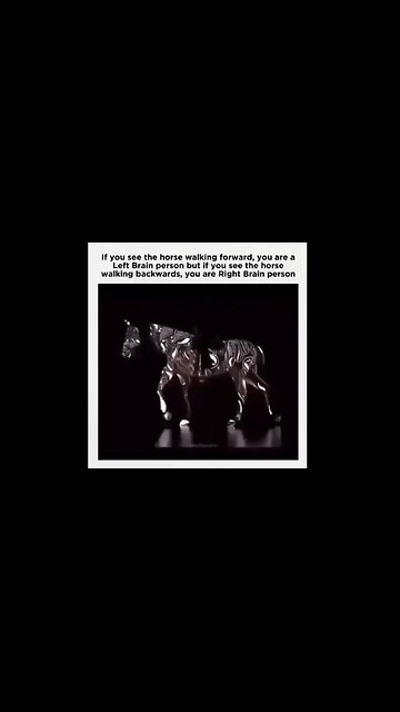 BRAIN TEST: U See Horse Walking Forward U R LEFT BRAIN Person - Walking Backwards, U R RIGHT BRAIN Person