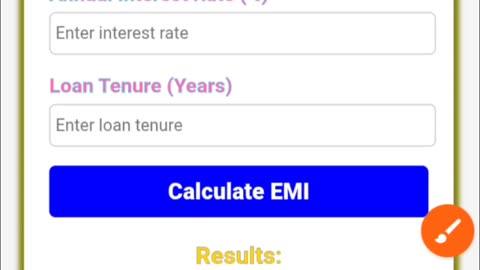 Create EMI Calculator use HTML CSS javascript.