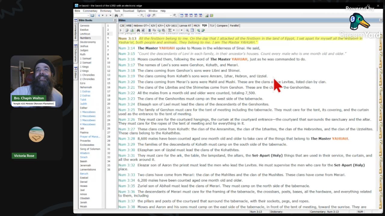 Temple 420 Bible Study - 40 - Num 3 / Matt 25