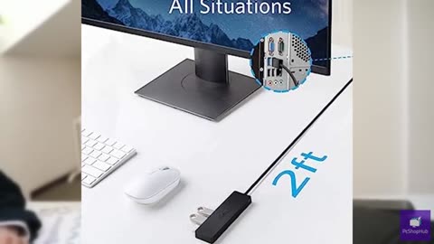 Anker 4-Port USB 3.0 Hub, Ultra-Slim Data USB Hub with 2 ft Extended Cable (Char
