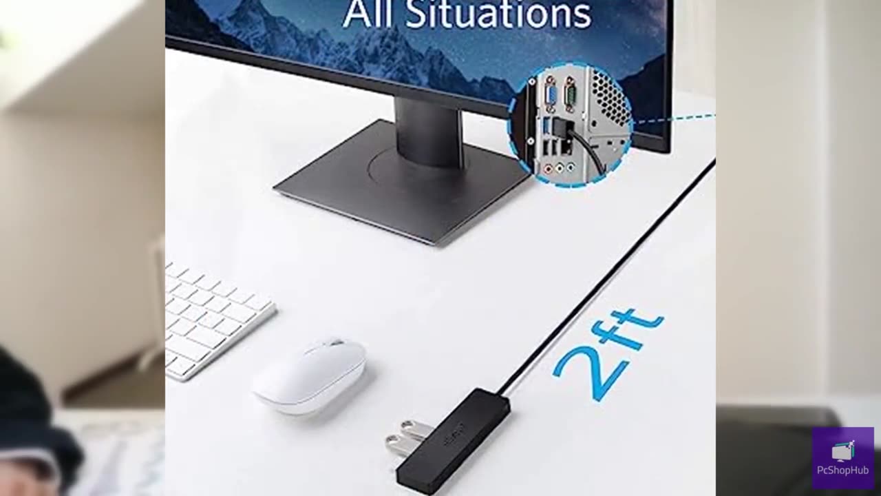 Anker 4-Port USB 3.0 Hub, Ultra-Slim Data USB Hub with 2 ft Extended Cable (Char