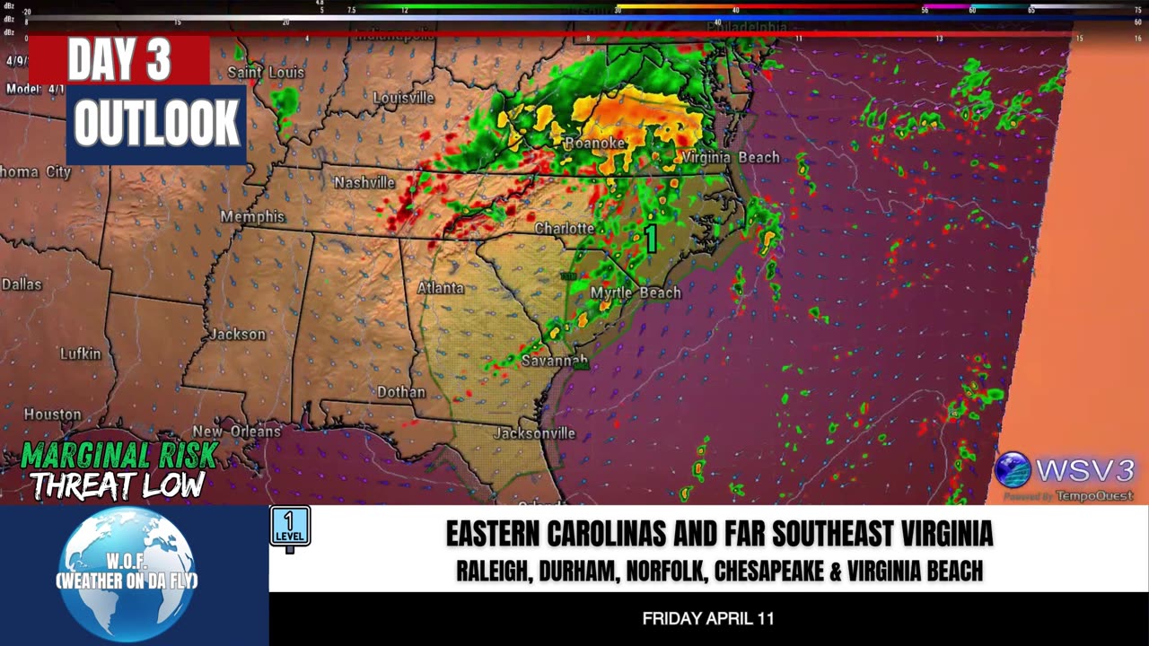 ⚠️ Convective Outlook Day 3: Severe Potential! 4/9/25 #shorts #weatherupdate