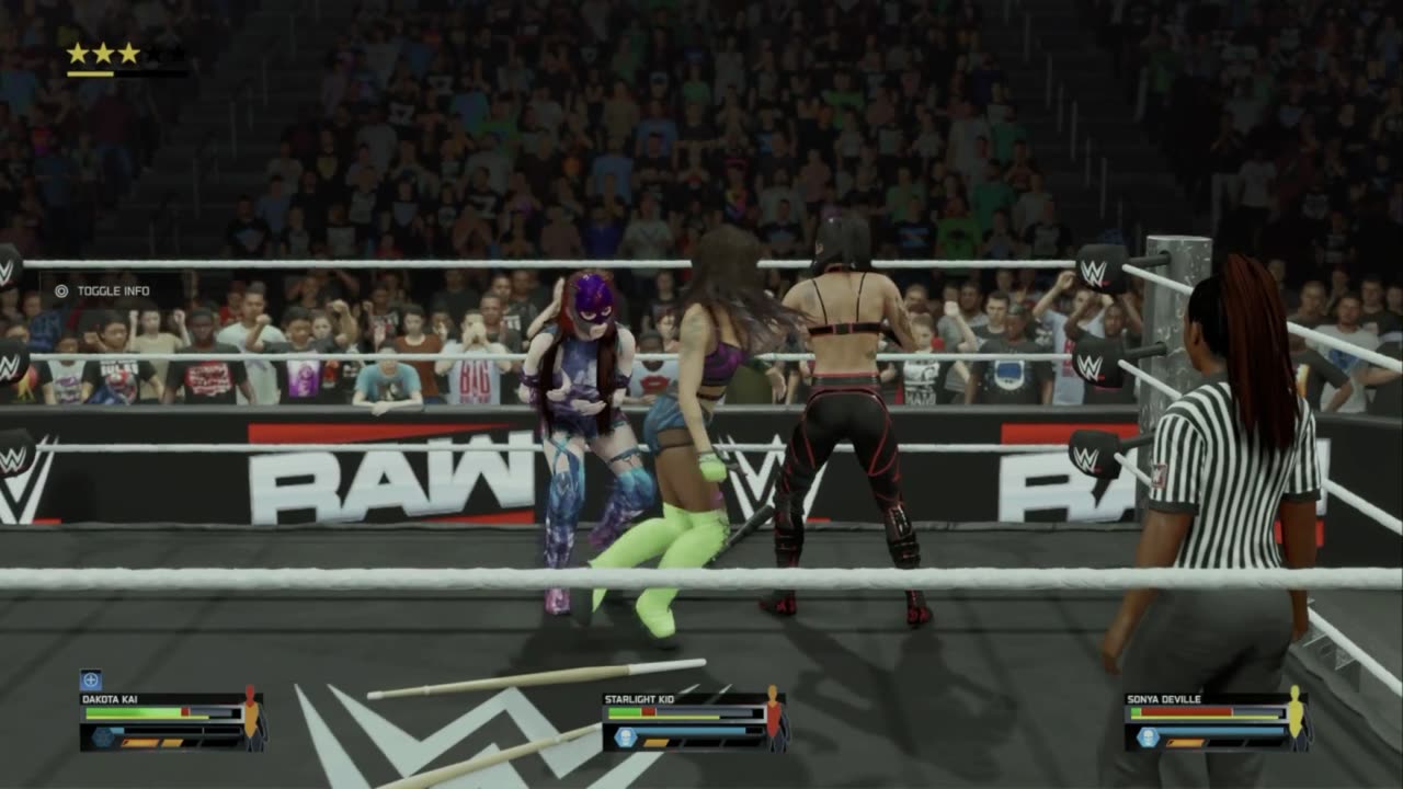 wwe 66 Starlight Kid VS Dakota Kai VS Sonya Deville
