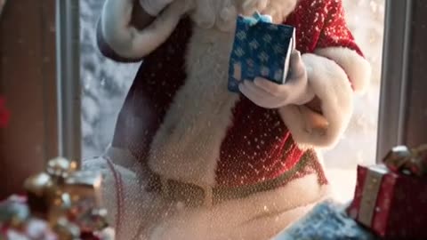 A close-up of a cozy bedroom window during a snowstorm. Suddenly, the window bursts open.