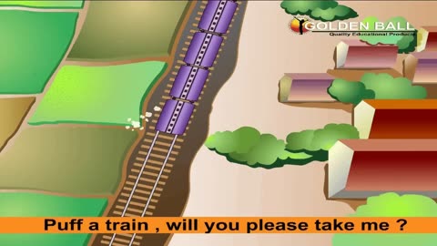 Puff A Train Nursery Rhyme with Lyrics I Kids Songs, English Rhymes For Children, Poem