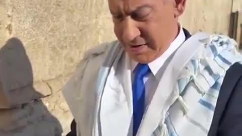 Benjamin Netanyahu after the bombing of the nuclear facilities offered a prayer at the Western Wall.