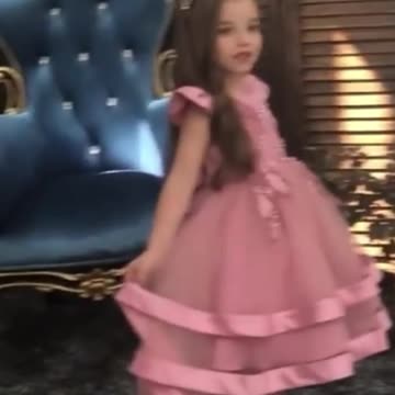 Girls Elegant Mesh Flower Embroidered Princess Dress