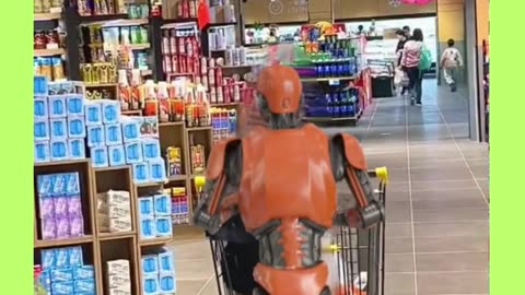 Robot at Supermarket 😄🤖️ #robot #supermarket #fun