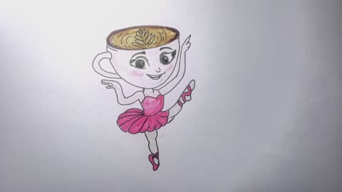 Cute Ballerina Cappuccino Drawing / fun and easy art