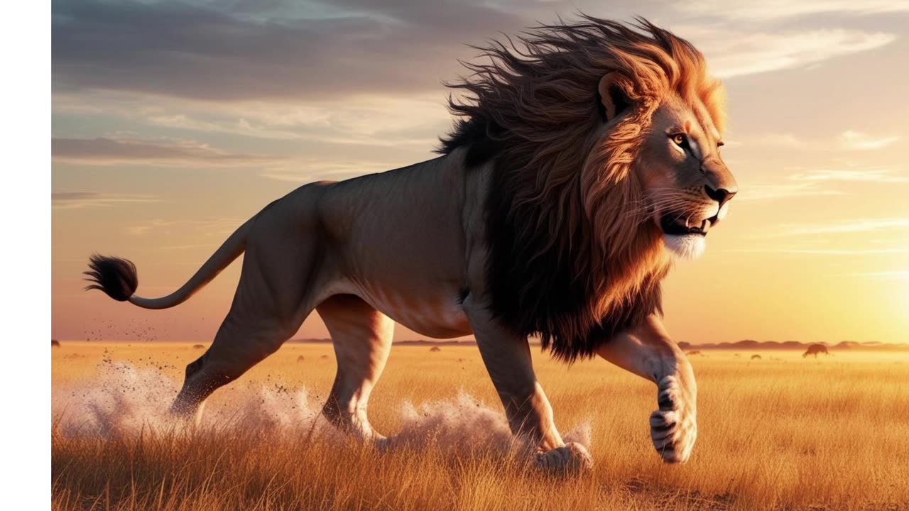 Lion start running