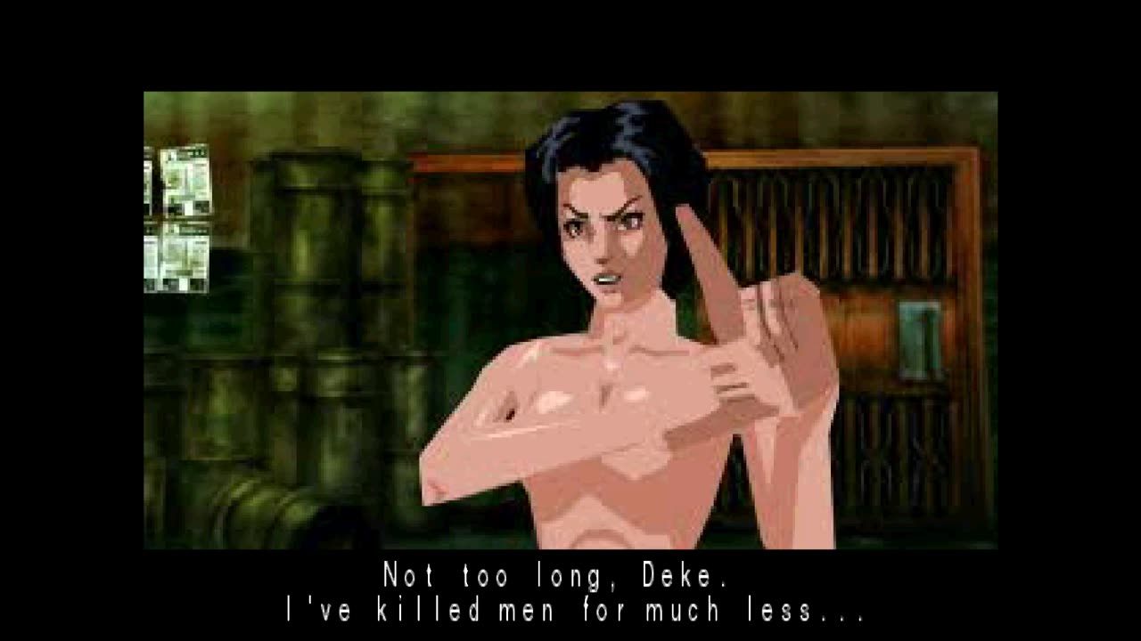 Fear Effect - Hana distracting guard with towel