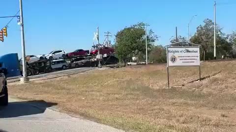 A train struck an 18-wheeler transporting cars in Schertz, Texas