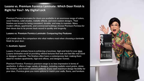 Lusano vs. Premium Formica Laminate: Which Door Finish Is Right for You?- My Digital Lock