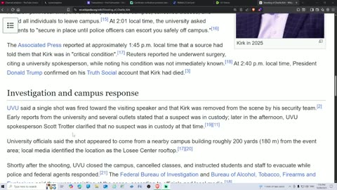 Charlie Kirk Dead, Shot in UTAH on University Campus.
