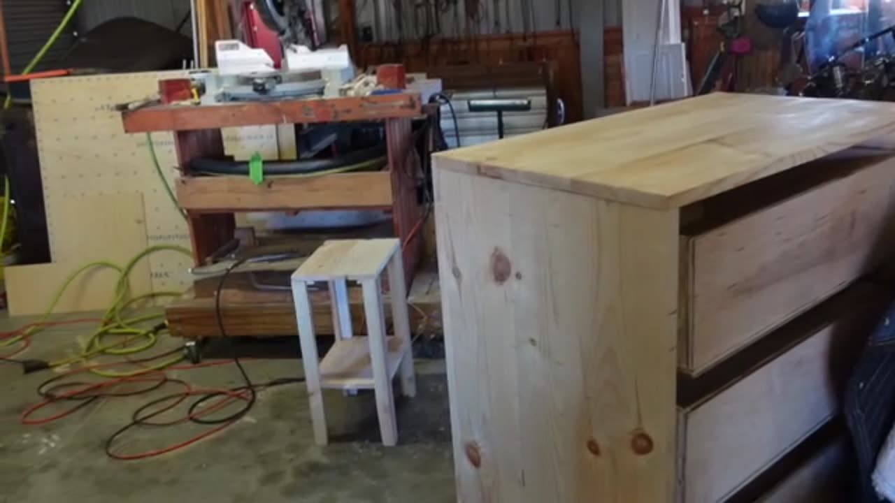 Chest of Drawers Progress. Sanding get rough(er). Gift Pad Sander to Gressive Belts. Today ON GRIT!