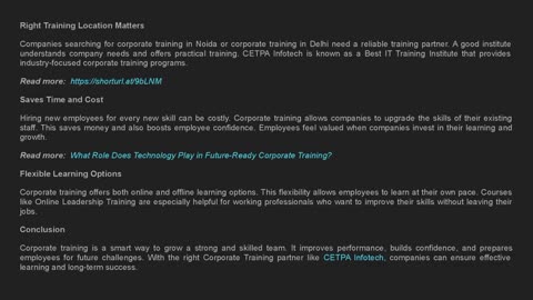 What Makes Corporate Training the Best for Your Team?