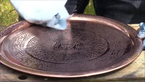 How to Polish a Vintage Copper Circular Serving Tray to a Mirror Finish