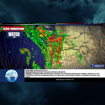 🌩️ Severe Thunderstorm Watch #65: NW USA Tonight! 3/26/25 #shorts #severeweather