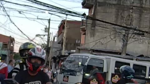 Crowded Street in Pasig City in the Philippines