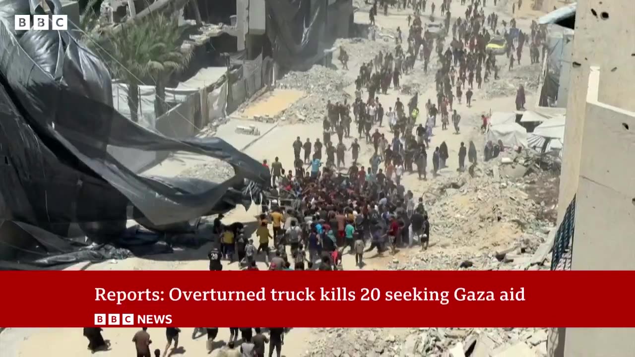 Twenty killed after trucks overturn in Gaza, Hamas-run civil defence says