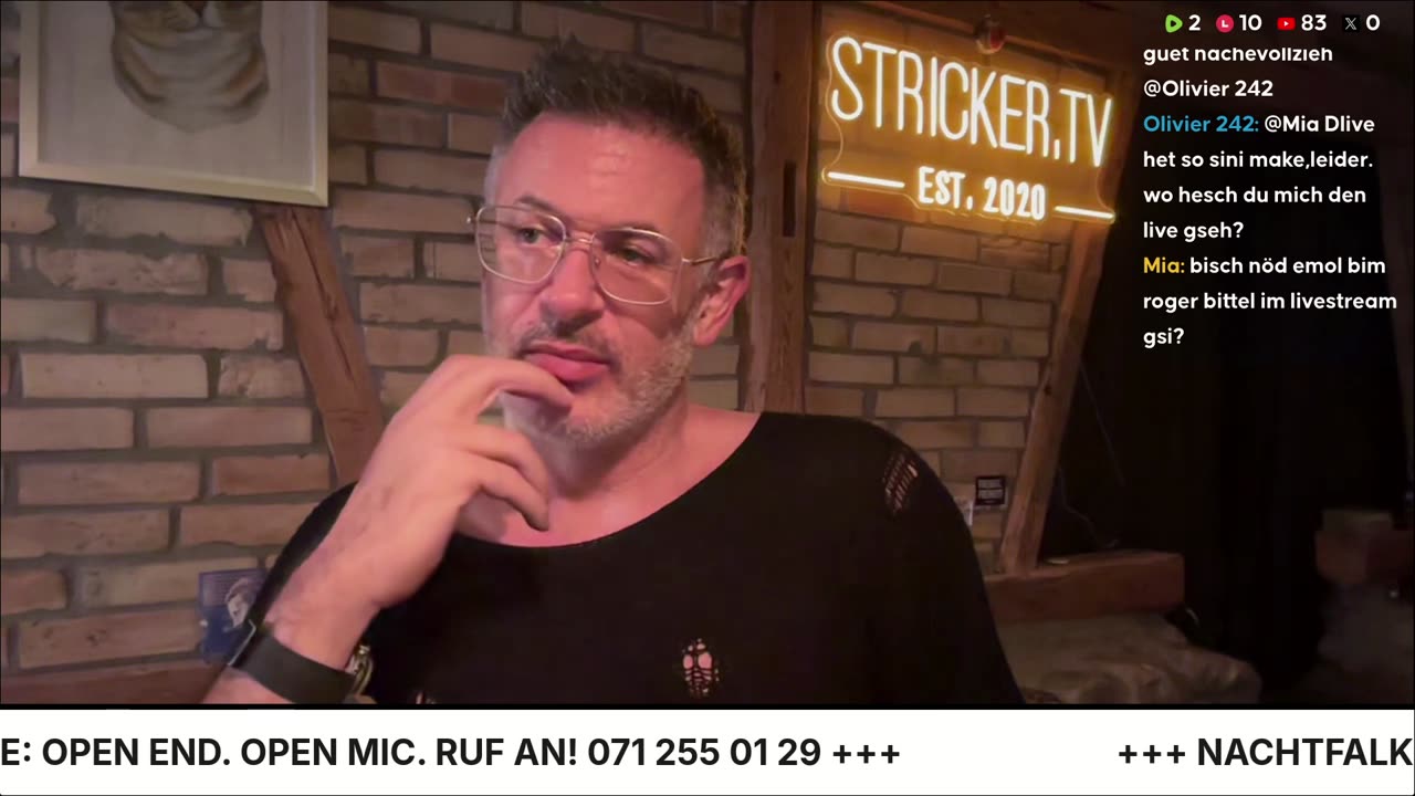 NACHTFALKE. Open Mic. Open End. Ruf an! 071 255 01 29