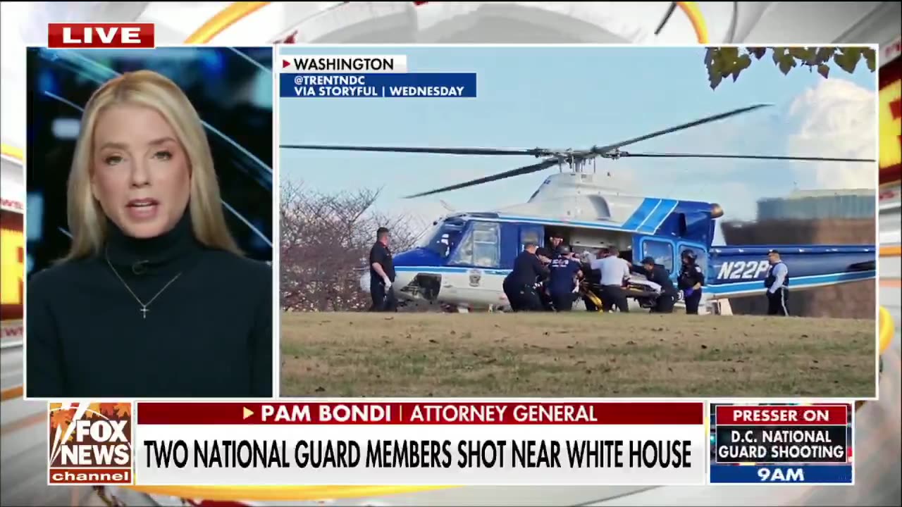 Pam Bondi Says DC Terrorist Will Get the Death Penalty if the Two Troops Don’t Survive