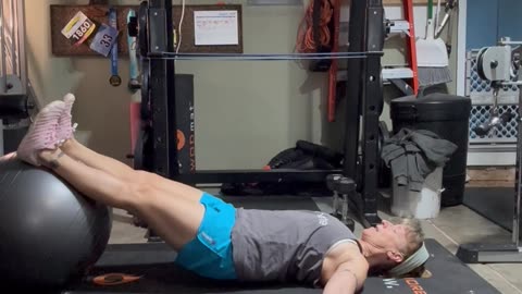 Supine Hip Extension with Knee Flexion on Swiss Ball