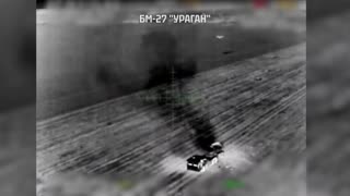 The destruction of the Uragan MLRS, which was shelling Zaporizhzhia by Lasar's Group UAV
