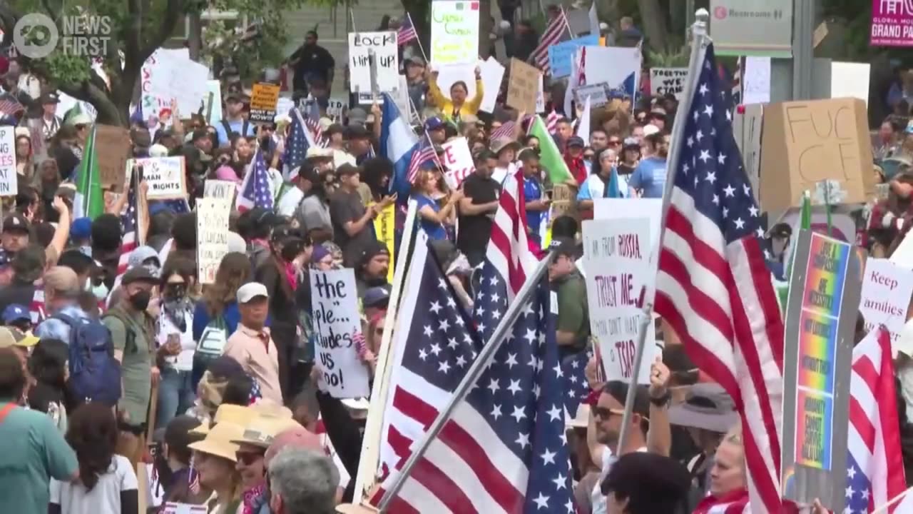 Mass ‘No King’ Protests Erupt Across The US On Trump’s 79th Birthday | 10 News First