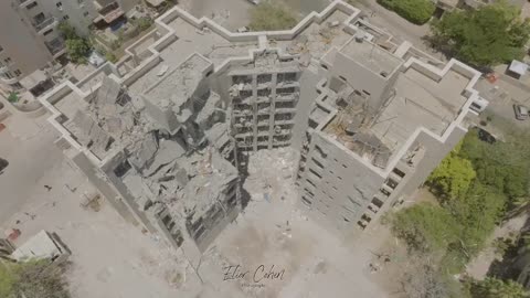 New drone footage shows the scenes of the Iranian ballistic missile impacts