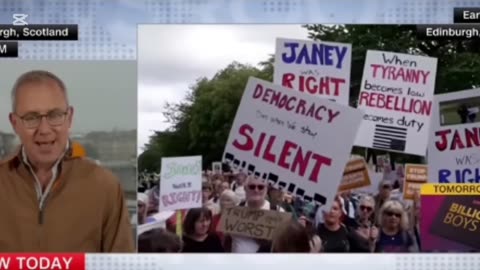 Trump plays golf in Scotland as protesters voice anger