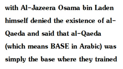 Osama bin Laden denying responsibility for 9/11