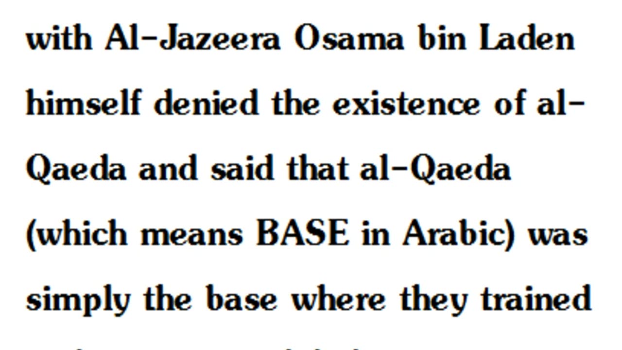 Osama bin Laden denying responsibility for 9/11